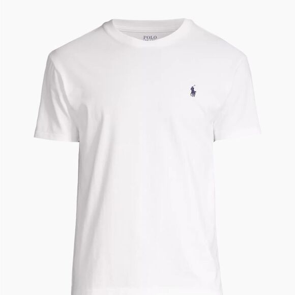 Polo Ralph Lauren Jersey Crewneck Classic-Fit T-shirt white Large (14-16) NWT - Picture 1 of 7